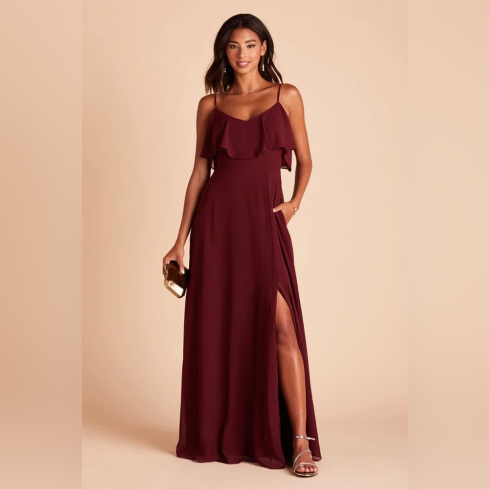 Birdy Grey Spaghetti Strap Maxi Dress in Burgundy